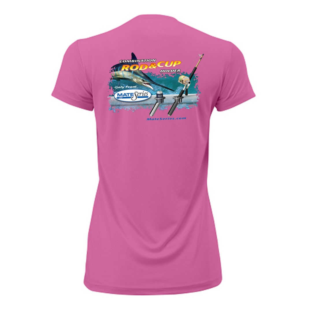 Islanders Ladies Crew T-Shirt (Neon Pink) - Fishing Rod Holders, Boat Rod  Holders