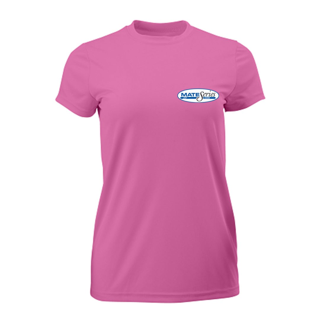 Islanders Ladies Crew T-Shirt (Neon Pink) - Fishing Rod Holders
