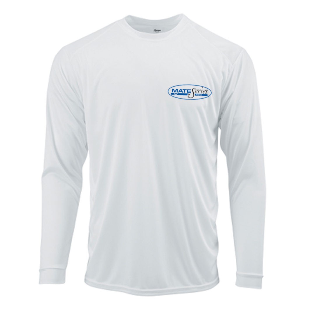 Mens Long Sleeve Microfiber Shirt (White) - Fishing Rod Holders | Boat Rod Boat Accessories
