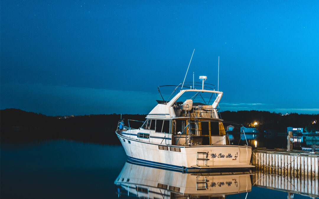 Fishing boat at night
